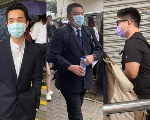 左起:被告易卓邦、被告朱偉雄、被告丁培基。