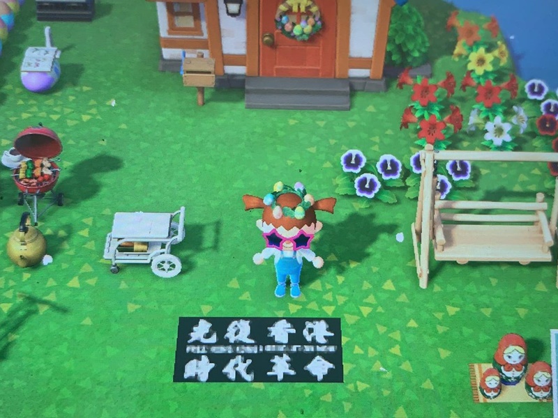 遊戲中有玩家加入示威標語。讀者提供