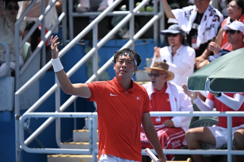 黃澤林於ATP首爾挑戰賽決賽不敵日本球手。星島資料圖片 黃澤林於ATP首爾挑戰賽決賽不敵日本球手。星島資料圖片