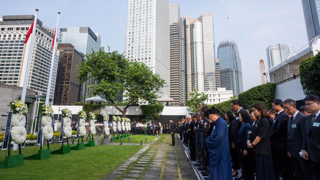 抗戰勝利80周年已經網頁上線。圖為去年紀念中國人民抗日戰爭勝利日儀式。政府新聞處圖片