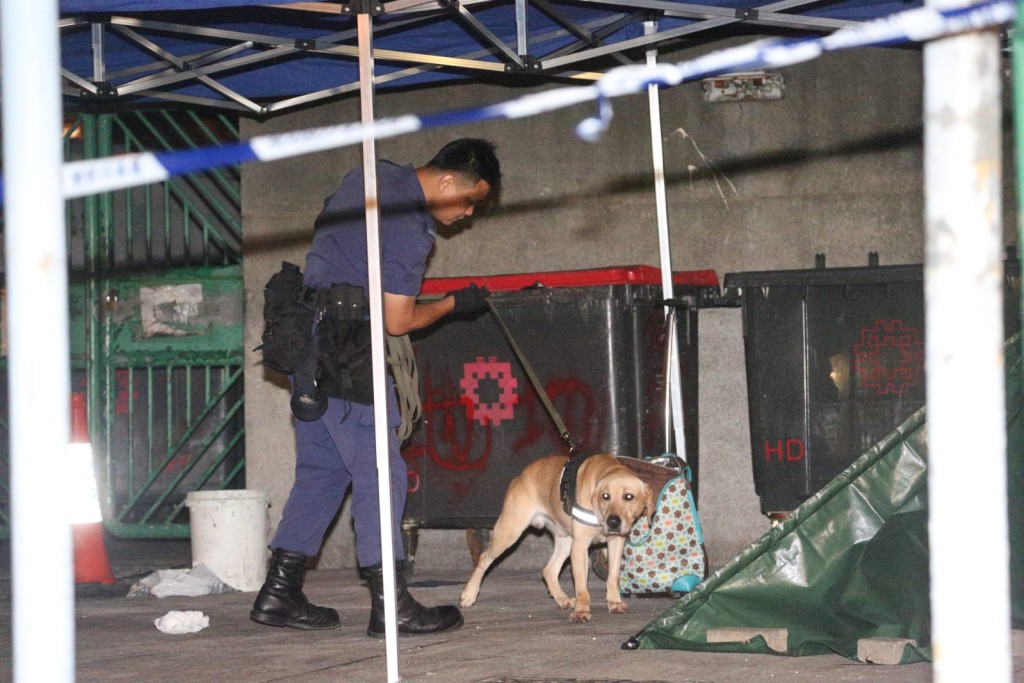 警方派出搜索犬調查。