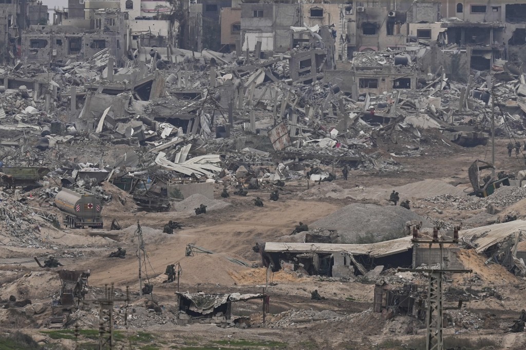 加沙地帶不少建築物被摧毀。美聯社