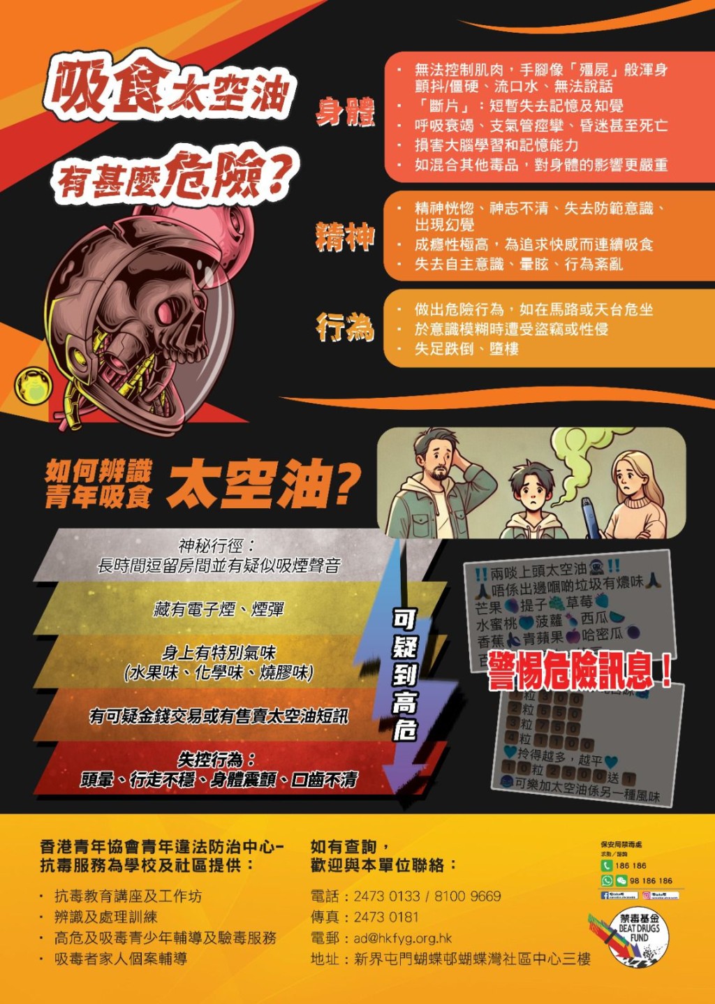 社工指太空油毒品影響深遠，後果嚴重，呼籲家長留意子女的情況。