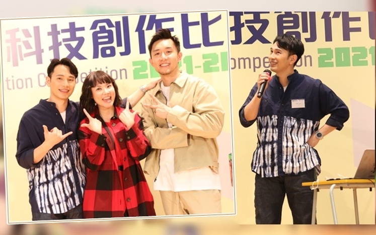 王梓軒以環保作主題即興創作。