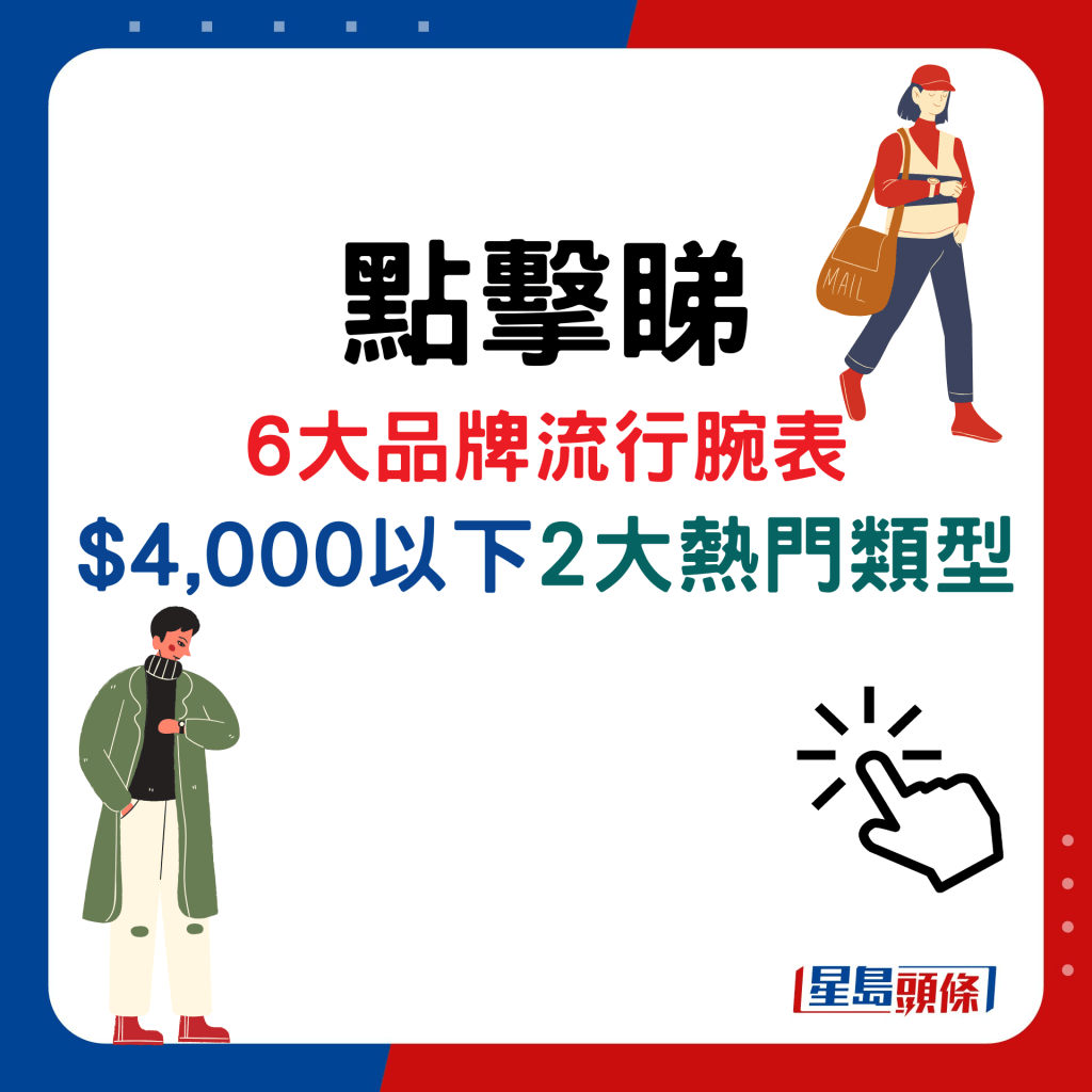 6大品牌流行腕表，$4,000以下2大热门类型