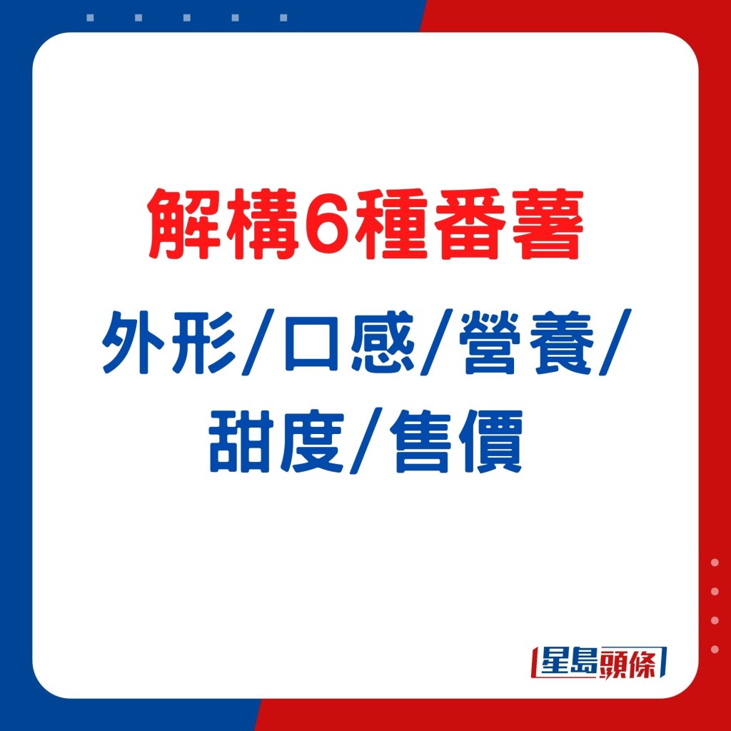 解構街市常見6種番薯的外形/口感/營養/甜度/售價 