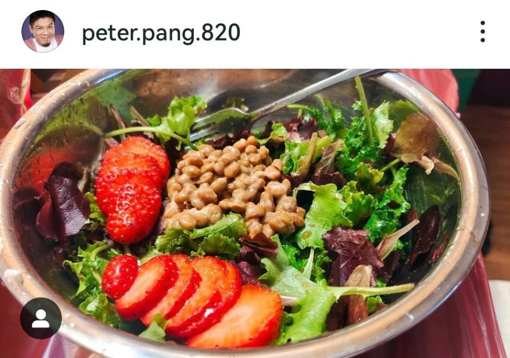 彭皓鋒食嘢都變得清淡。 彭皓鋒食嘢都變得清淡。