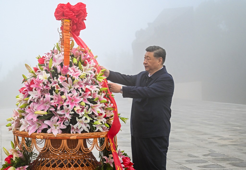 習近平參觀百團大戰紀念館。新華社