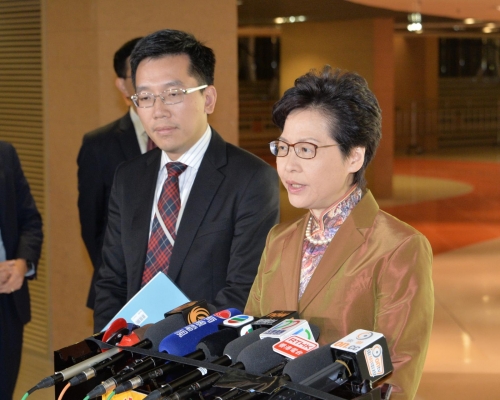 林鄭月娥譴責立法會議員許智峯行為野蠻粗暴。