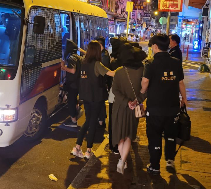 部分被捕男女。 警方圖片