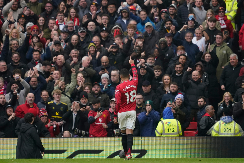 卡斯米路獲得球迷愛戴。美聯社 卡斯米路獲得球迷愛戴。美聯社