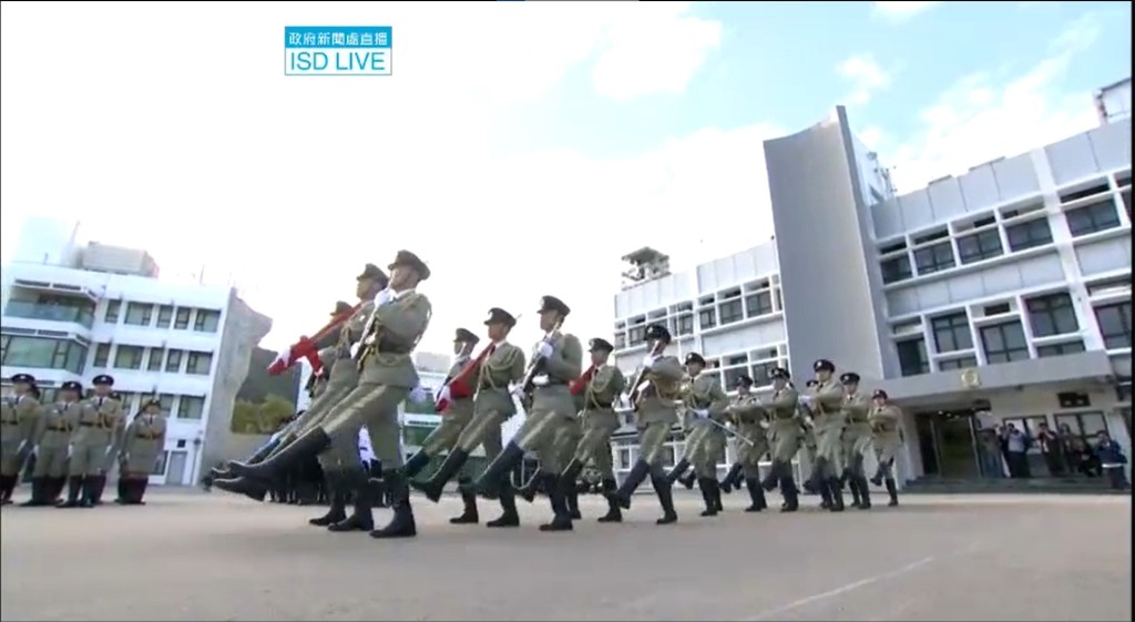 今日（4日）是「國家憲法日」，保安局帶領轄下紀律部隊在香港海關學院舉行國家憲法日升旗儀式。