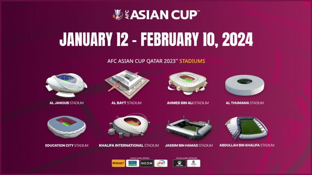 亚洲杯决赛周将在8个球场举行。 亚洲足协图片