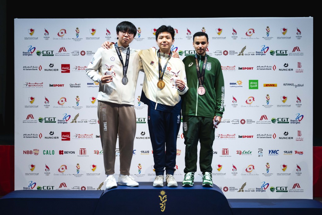 陳栢賢為港隊取得今屆亞青運第3金。港協暨奧委會圖片 陳栢賢為港隊取得今屆亞青運第3金。港協暨奧委會圖片