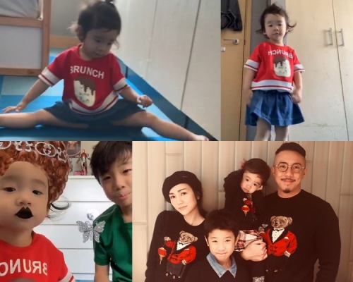張繼聰和謝安琪似忙工作,母親節由哥哥陪妹妹在家玩,妹妹還表演一字馬。