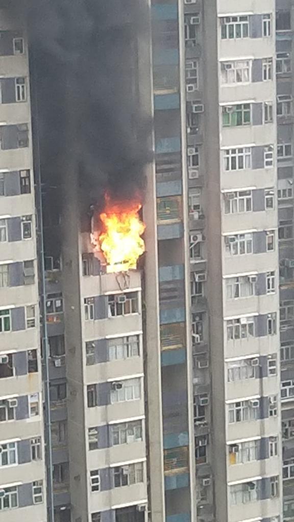 沙田博康邨博逸楼一中层单位于1月10日发生火警。资料图片