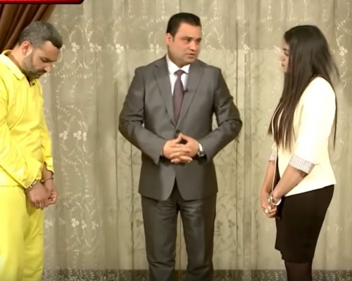 Hameed與該名強姦她的士兵對質。影片截圖
