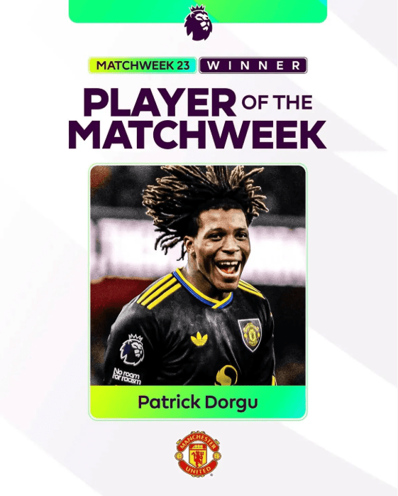 第23輪最佳球員是柏德列多古。英超X圖片