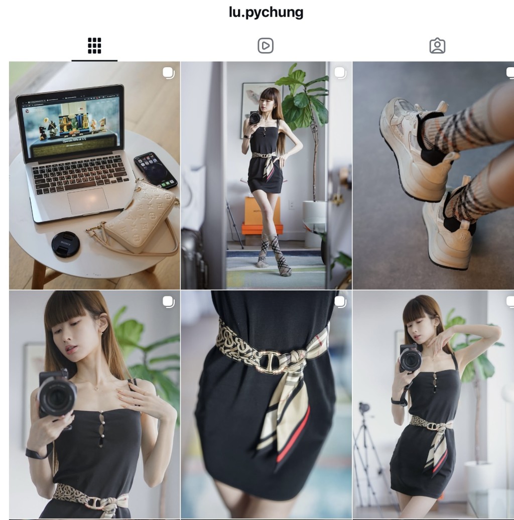 除了美食和自拍，Pei Chung也經常晒各種名牌物品。  IG/lu.pychung