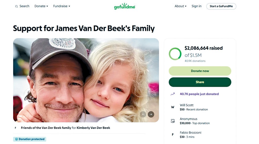 James親友為其家人發起眾籌活動，不足2日已籌得逾208萬美元。