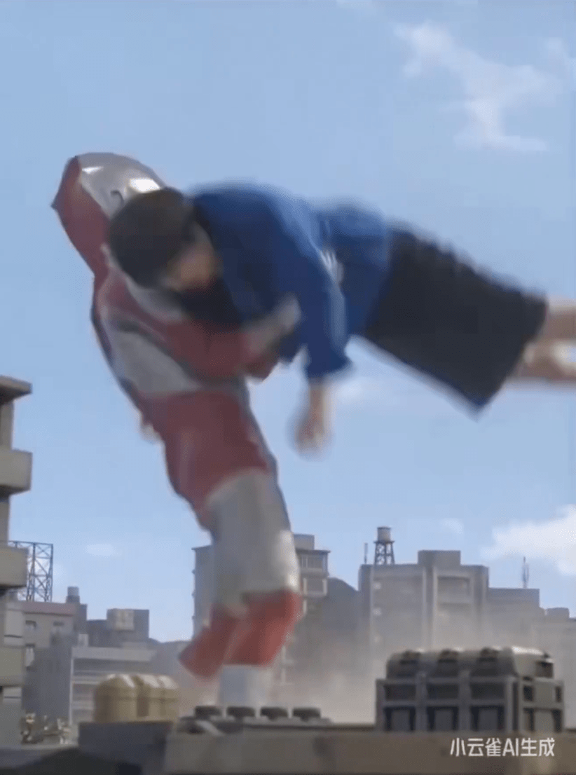 畫面中「超人吉田」將高市早苗擊倒。X@okidokidokia 畫面中「超人吉田」將高市早苗擊倒。X@okidokidokia