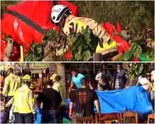 救援人员赶到救出受伤儿童。网图