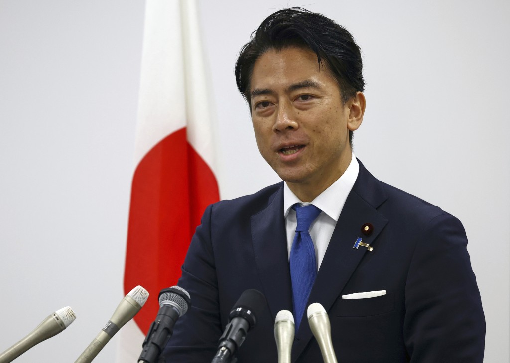 農林水產大臣小泉進次郎支持率最高。美聯社 農林水產大臣小泉進次郎支持率最高。美聯社