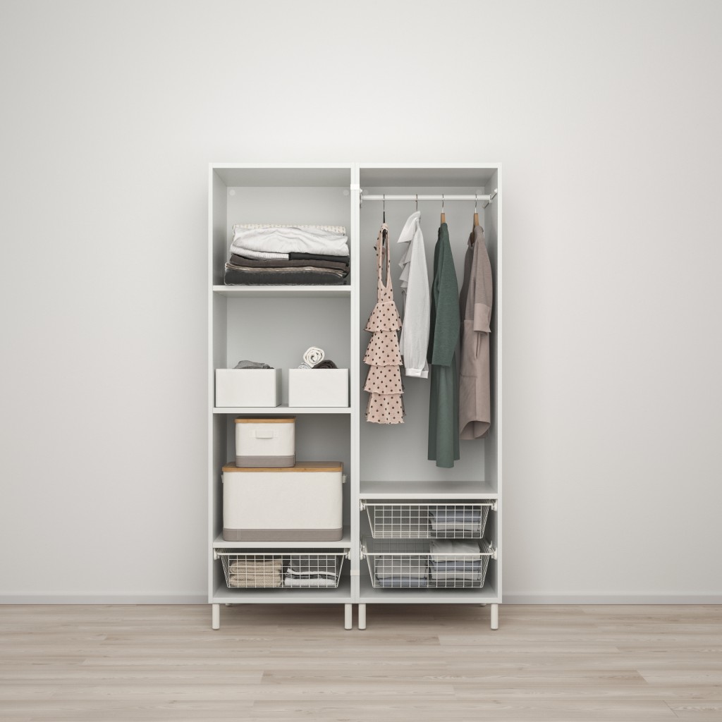 Platsa白色雙門衣櫃/原價$2,804.9、現售$2,309/IKEA。