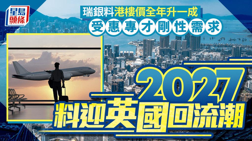 瑞銀料港樓價全年升一成 受惠專才剛性需求 2027料迎英國回流潮