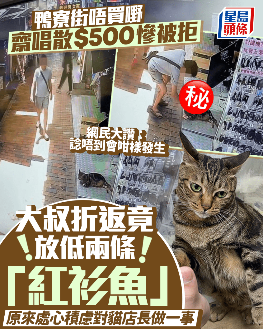 鴨寮街唔買嘢齋唱散$500慘被拒 大叔折返竟給貓店長放低兩條「紅衫魚」網民:諗佢唔到 鴨寮街唔買嘢齋唱散$500慘被拒 大叔折返竟給貓店長放低兩條「紅衫魚」網民:諗佢唔到