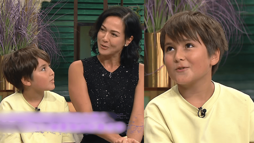 贝安琪携9岁混血儿子亮相《流行都市》迷倒宋芝龄  贝小龙广东话流利  读本地学校学中文
