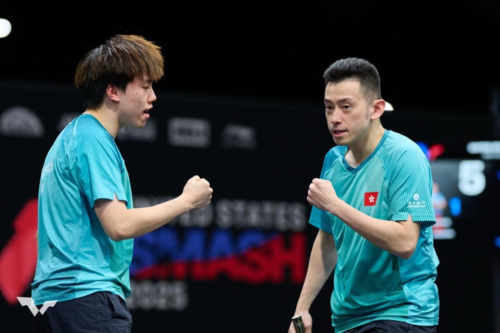 2人相差13歲,但無損他們比賽時的默契。WTT 相片 2人相差13歲,但無損他們比賽時的默契。WTT 相片