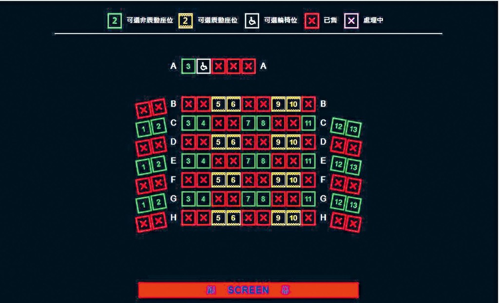 百老匯院綫會以「鑽石型座位編排」隔行隔位售票。