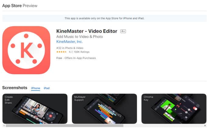 KineMaster Video Editor免費版App獲消委會強力推薦。(圖片轉載自消委會網頁)