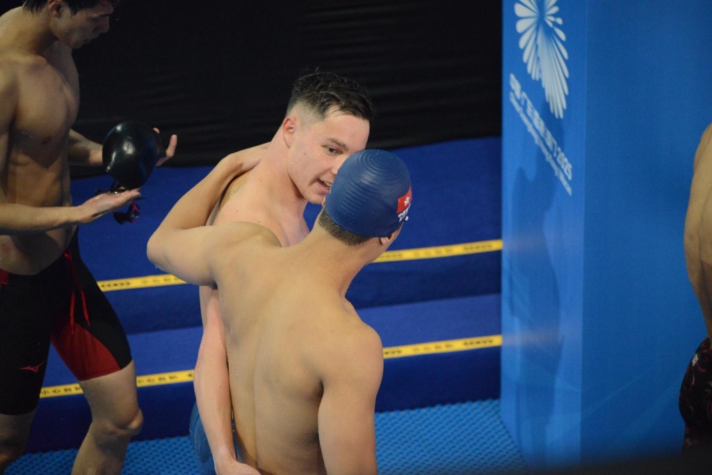 麥世霆躋身男子100米蛙泳決賽。楊功煜攝 麥世霆躋身男子100米蛙泳決賽。楊功煜攝