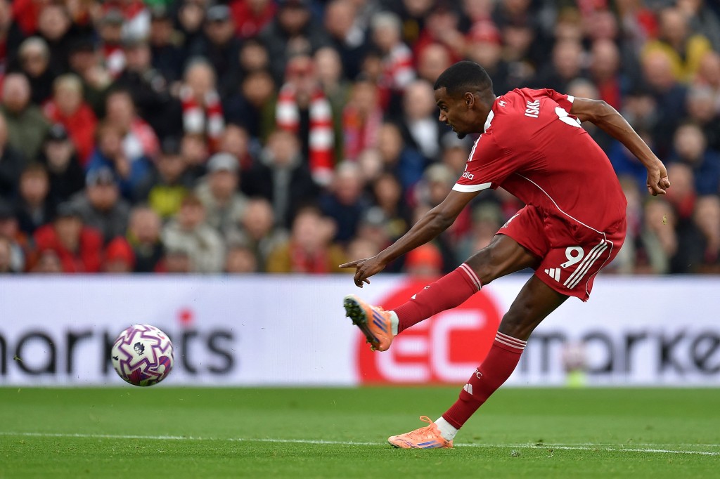 伊沙克今季英超4次正选上阵，利物浦就全败。法新社