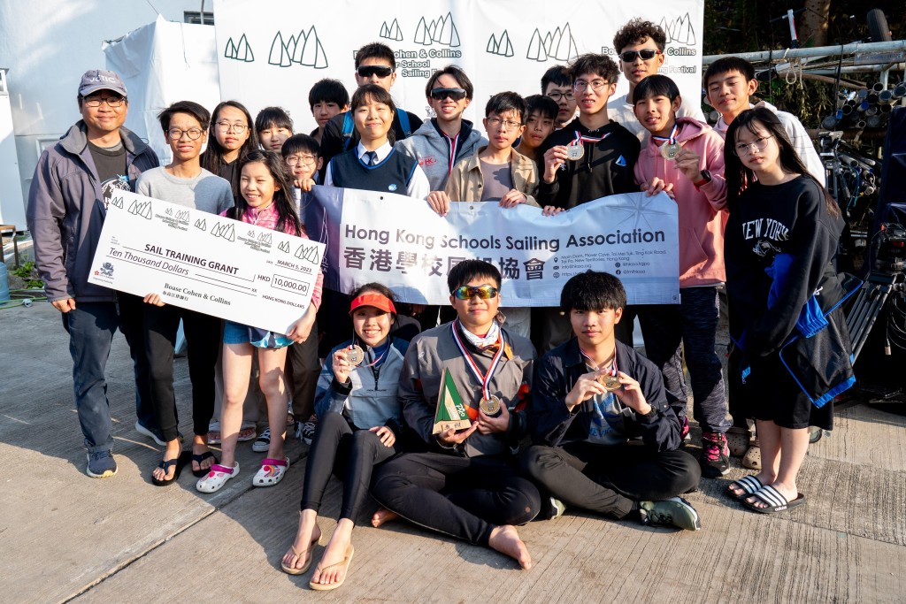 香港學校風帆協會在B組稱霸。香港遊艇會圖片