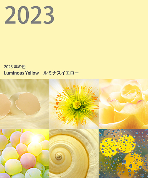 日本色彩協會2023年選擇了柔和明亮的暖黃色（Luminous Yellow）為年度色彩。