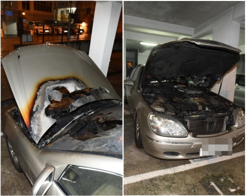 车头被烧至穿洞。