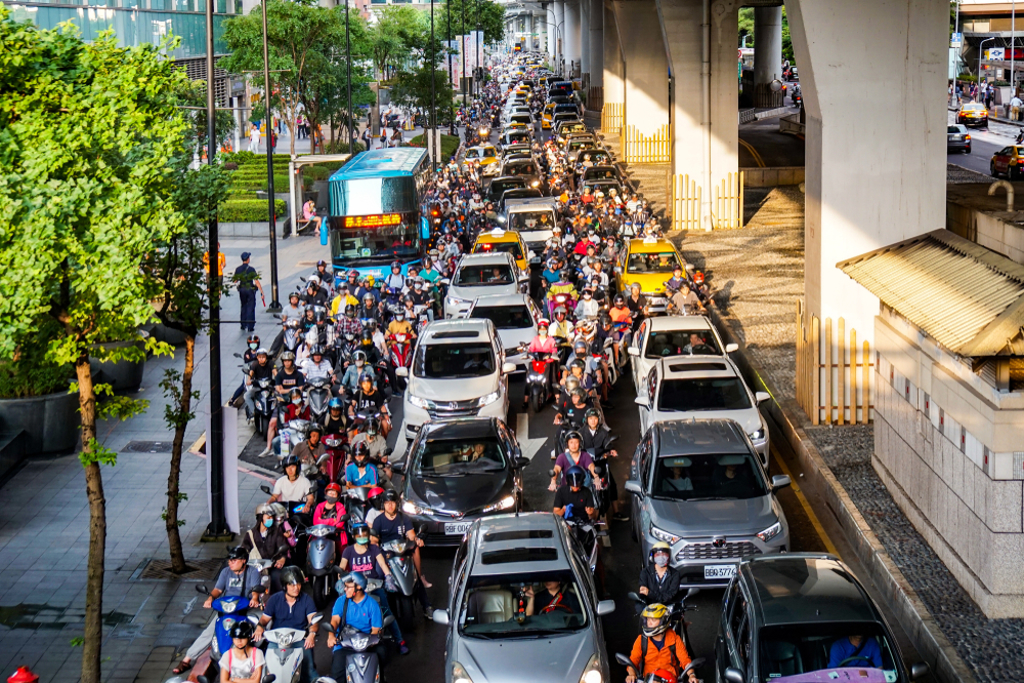 台灣交通出名混亂。中時