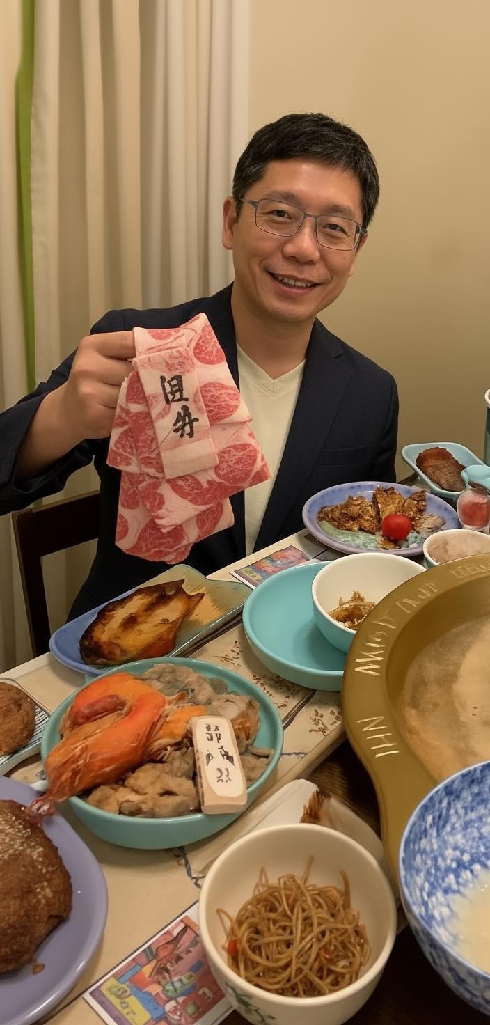 黃傑龍亦以AI改圖,揶揄徒手拿取肥牛的涉事男子。黃傑龍FB圖片 黃傑龍亦以AI改圖,揶揄徒手拿取肥牛的涉事男子。黃傑龍FB圖片