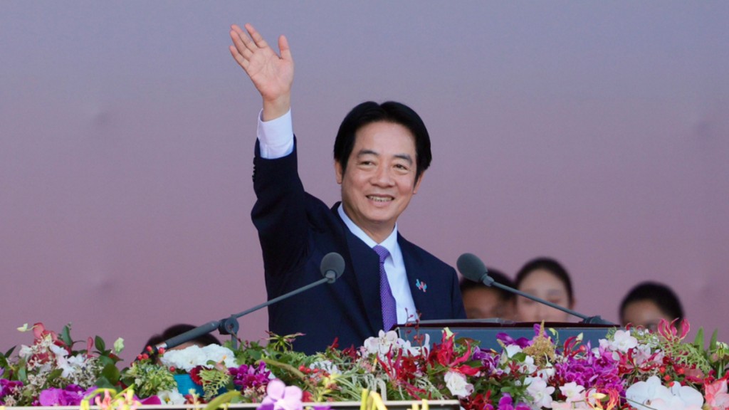 賴清德今日在「雙十節」發表演講。(中時新聞網)