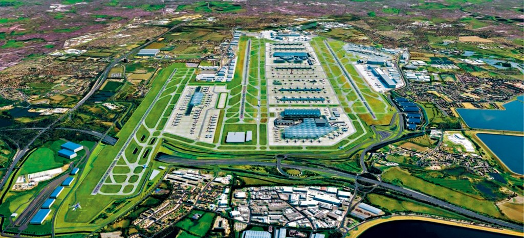 繪圖顯示未來的希斯路機場，左邊為第三條跑道。