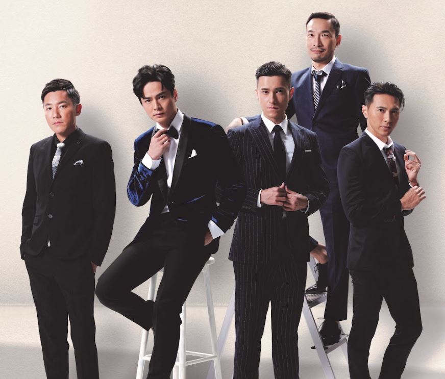 最佳男配角5強有張頴康（左起）、羅子溢、朱敏瀚、泰臣及黃子恆。