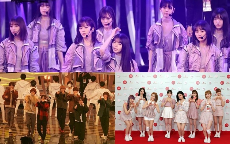 乃木坂46(上)、Hey!Say!JUMP(左下)、NiziU(右下)今日出席「紅白」綵排。