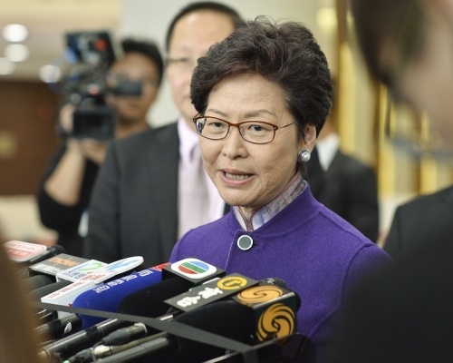 香港大學民調指行政長官林鄭月娥民望微升0.4分。資料圖片