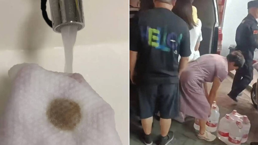 杭州爆出臭水事件後，民眾爭相改用瓶裝水。網圖