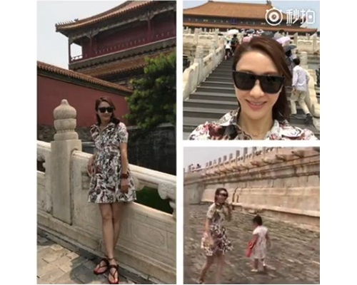 黎姿帶女兒遊故宮