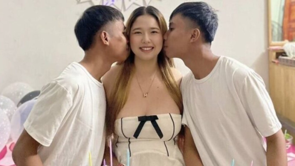 24岁泰国女子法与孪生兄弟同居，引起网上争议。TikTok@hoylaa44