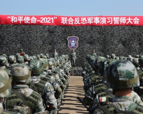 中國派逾550名解放軍赴俄羅斯，參加上合組織反恐演習。新華社圖片
